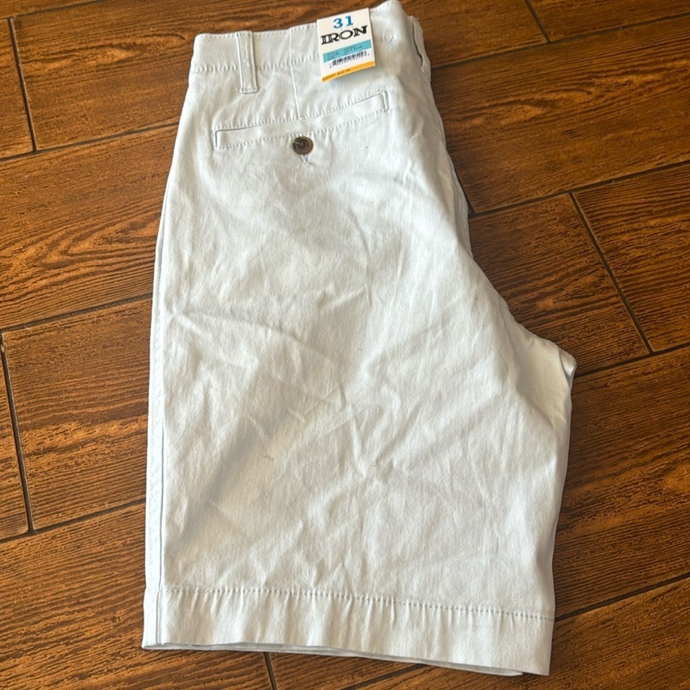 NEW Iron Co. Mens Pale Blue Shorts stretch fabric
